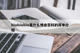 biubiubiu是什么梗业百科的简单介绍