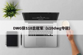 DWG获S10总冠军（s10dwg夺冠）