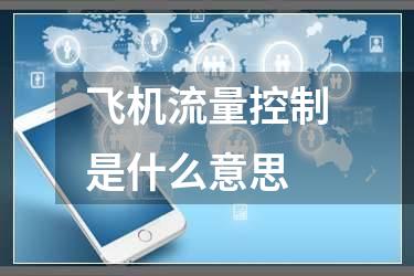 飞机流量控制是什么意思