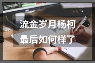 流金岁月杨柯最后如何样了