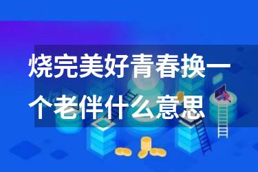 烧完美好青春换一个老伴什么意思