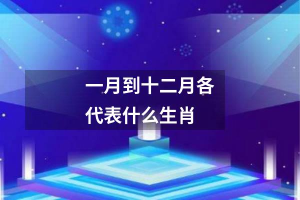 一月到十二月各代表什么生肖