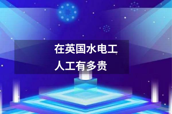 在英国水电工人工有多贵