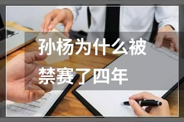 孙杨为什么被禁赛了四年