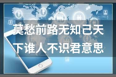 莫愁前路无知己天下谁人不识君意思