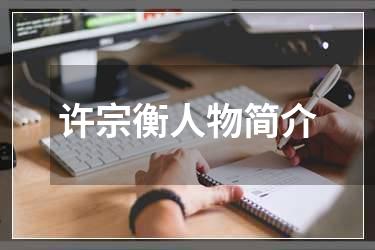 许宗衡人物简介
