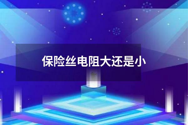 保险丝电阻大还是小