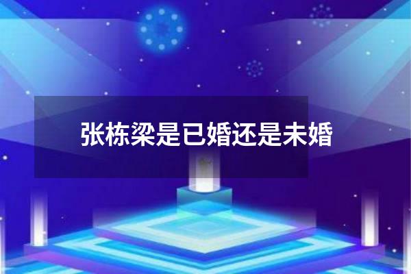 张栋梁是已婚还是未婚