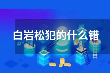 白岩松犯的什么错