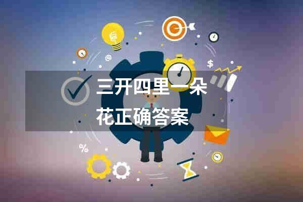 三开四里一朵花正确答案
