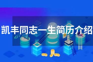 凯丰同志一生简历介绍