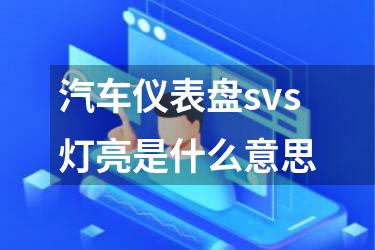 汽车仪表盘svs灯亮是什么意思