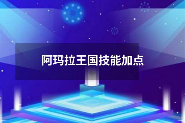 阿玛拉王国技能加点