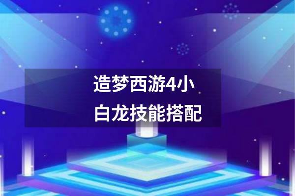 造梦西游4小白龙技能搭配