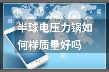 半球电压力锅如何样质量好吗