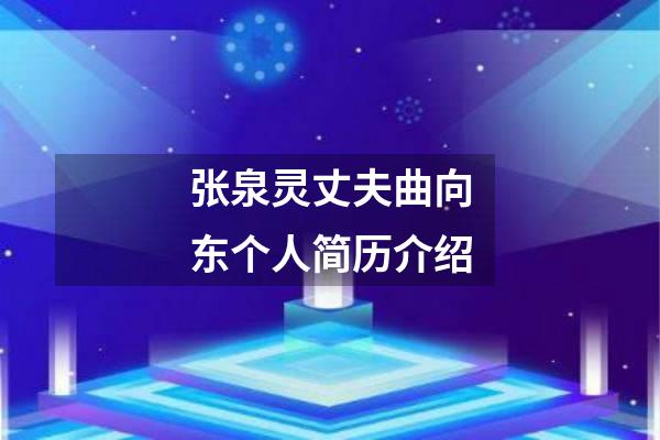 张泉灵丈夫曲向东个人简历介绍