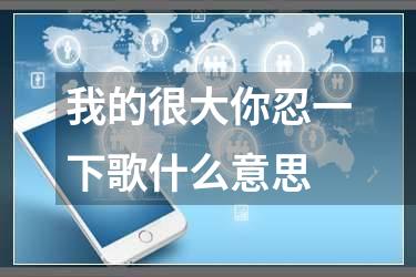 我的很大你忍一下歌什么意思