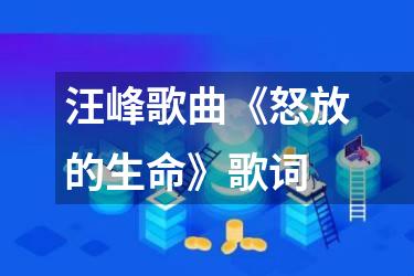 汪峰歌曲《怒放的生命》歌词