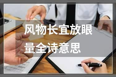 风物长宜放眼量全诗意思