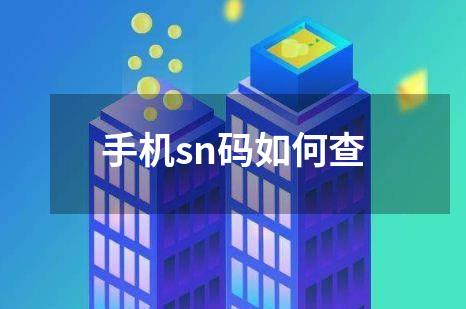 手机sn码如何查