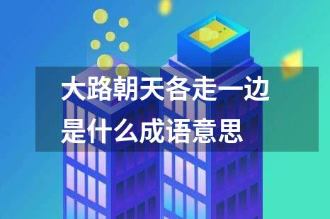 大路朝天各走一边是什么成语意思