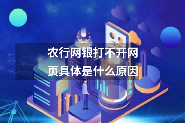 农行网银打不开网页具体是什么原因