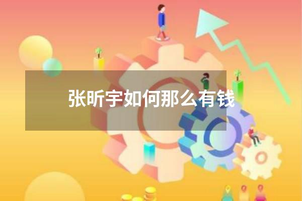 张昕宇如何那么有钱