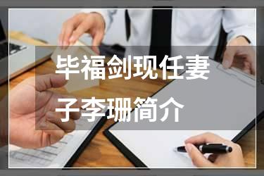 毕福剑现任妻子李珊简介