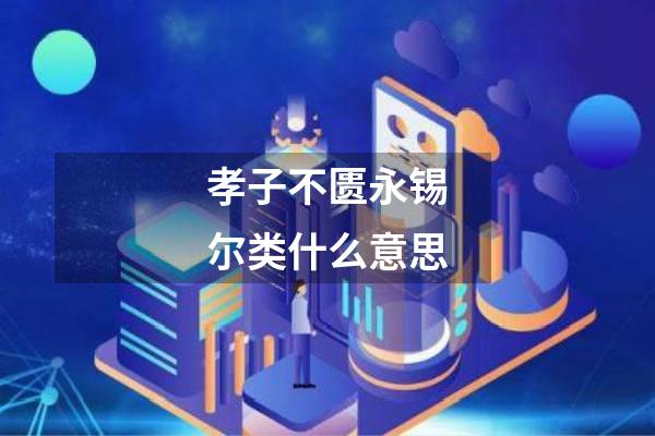 孝子不匮永锡尔类什么意思