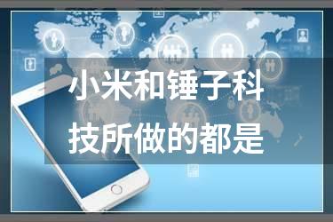 小米和锤子科技所做的都是