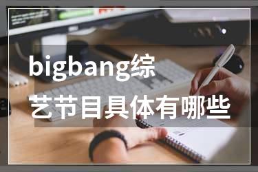 bigbang综艺节目具体有哪些