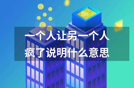 一个人让另一个人疯了说明什么意思